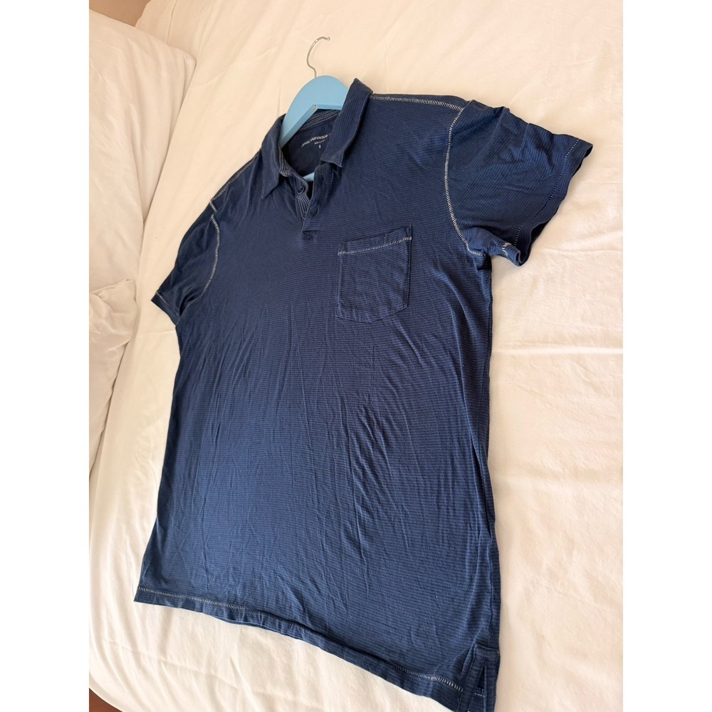 JOHN VARVATOS men's small short sleeve polo navy pocket
